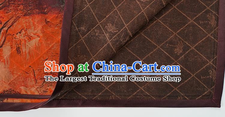 Asian Chinese Costume Traditional Gambiered Guangdong Gauze Qipao Dress Classical Mangnolia Pattern Orange Silk Cheongsam