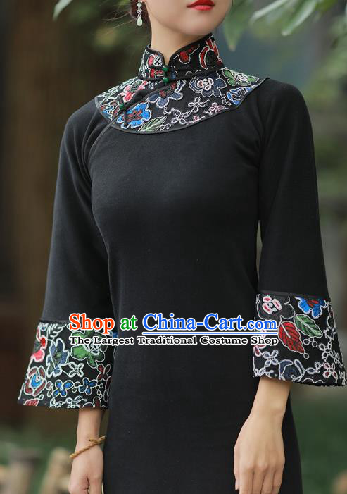 China National Stand Collar Qipao Dress Clothing Traditional Young Lady Slim Cheongsam