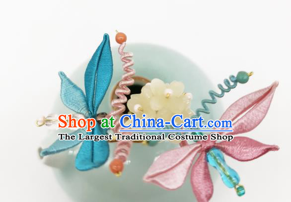 Chinese Handmade Silk Butterfly Hair Comb Traditional Hanfu Hair Accessories