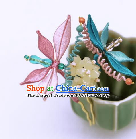 Chinese Handmade Silk Butterfly Hair Comb Traditional Hanfu Hair Accessories