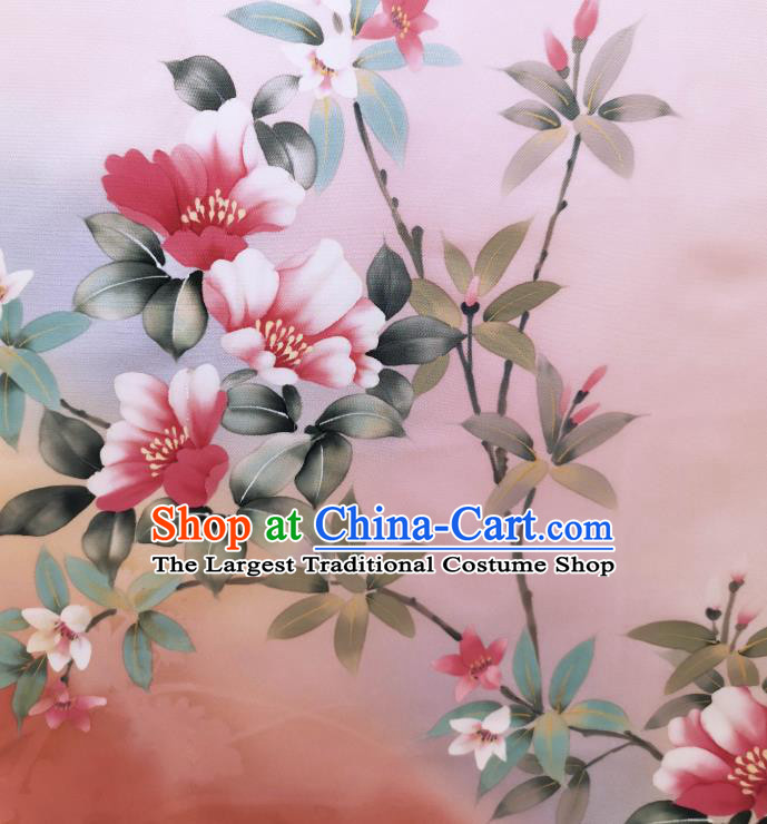 Asian Japanese Kimono Tapestry Traditional Hand Painting Flowers Silk Fabric Japan Brocade Material