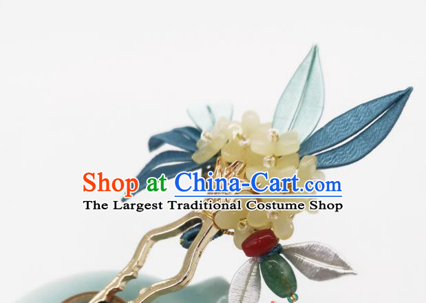 Chinese Traditional Ming Dynasty Hair Stick Handmade Hanfu Hair Accessories Ancient Young Beauty Osmanthus Hairpin
