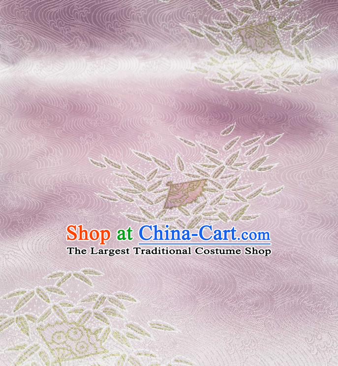 Asian Japan Brocade Tapestry Classical Kimono Silk Fabric Traditional Japanese Yukata Lilac Damask
