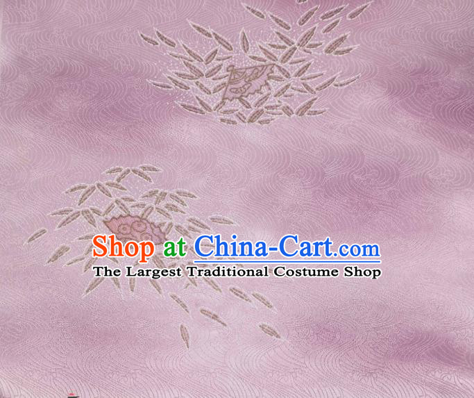 Asian Japan Brocade Tapestry Classical Kimono Silk Fabric Traditional Japanese Yukata Lilac Damask