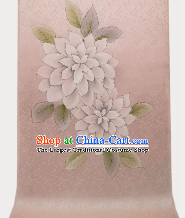 Asian Traditional Japanese Printing Pink Brocade Tapestry Japan Classical Kimono Silk Fabric