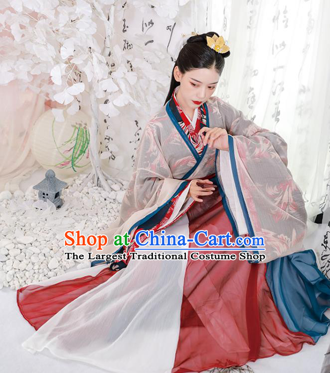 Traditional China Jin Dynasty Palace Lady Costumes Ancient Fairy Princess Hanfu Dress Clothing Full Set