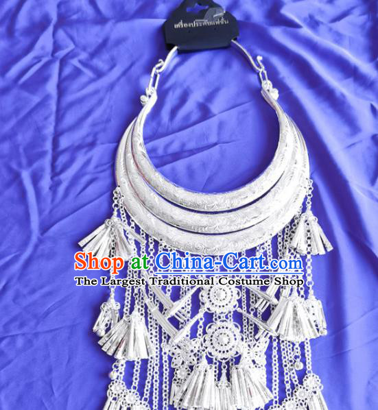 China Miao Nationality Silver Necklace Accessories Traditional Guizhou Ethnic Necklet Jewelry