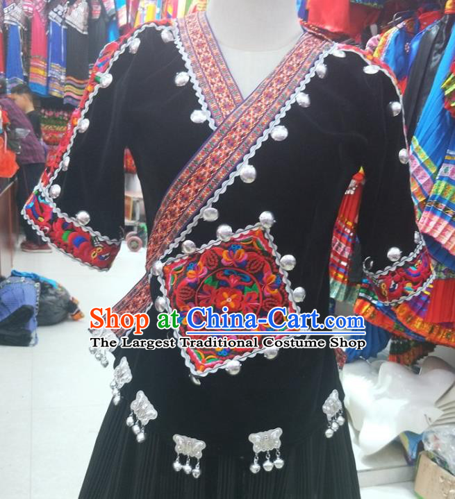 Chinese Hmong Ethnic Folk Dance Costumes Traditional Guizhou Miao National Minority Stage Show Clothing