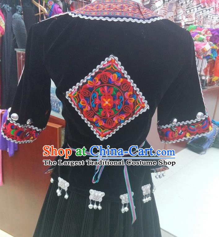 Chinese Hmong Ethnic Folk Dance Costumes Traditional Guizhou Miao National Minority Stage Show Clothing