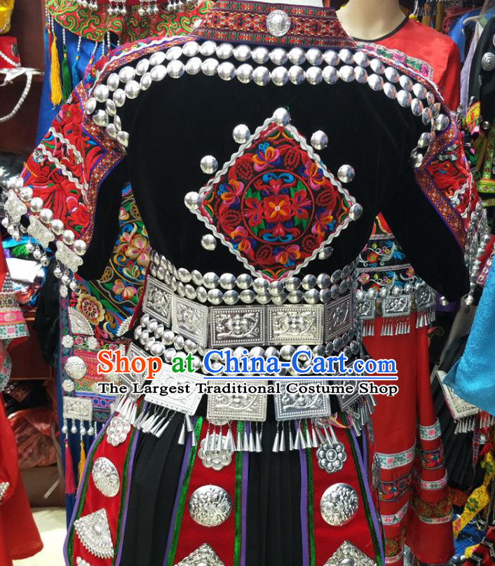 Chinese Traditional Guizhou Miao National Minority Stage Performance Clothing Miao Ethnic Woman Costumes