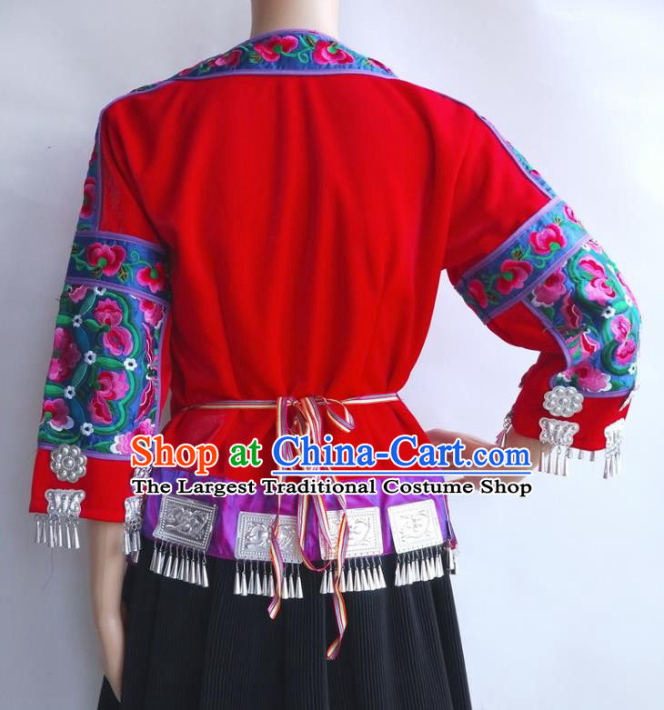 Chinese Guizhou Miao Ethnic Stage Performance Costumes Traditional Miao National Minority Woman Dance Clothing