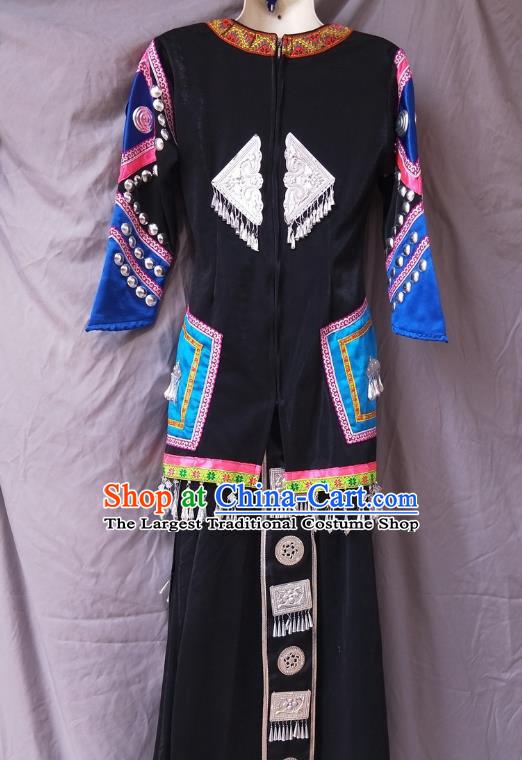 Chinese Hmong Ethnic Woman Stage Performance Costumes Traditional Miao National Minority Folk Dance Clothing
