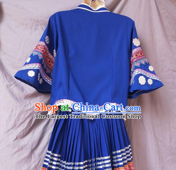 Chinese Hmong Ethnic Young Lady Costumes Traditional Miao National Minority Informal Clothing