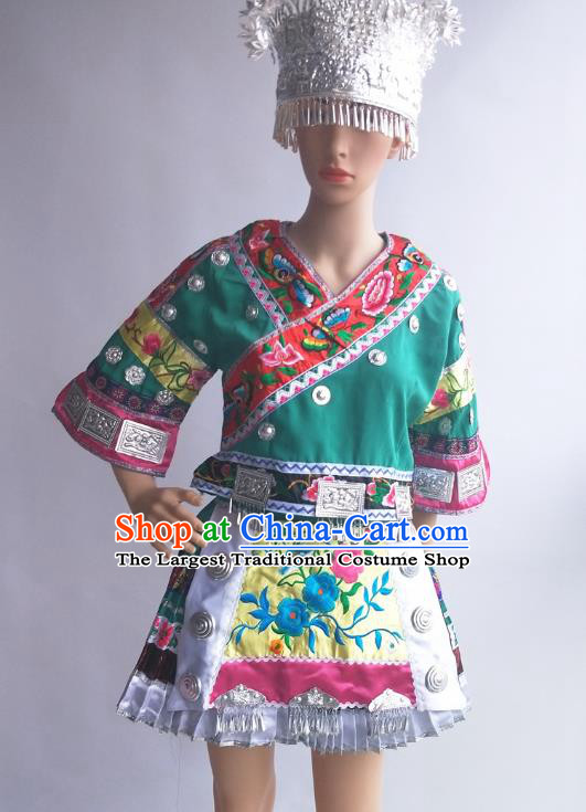 Chinese Dong Ethnic Folk Dance Costumes Traditional Miao National Minority Stage Performance Clothing