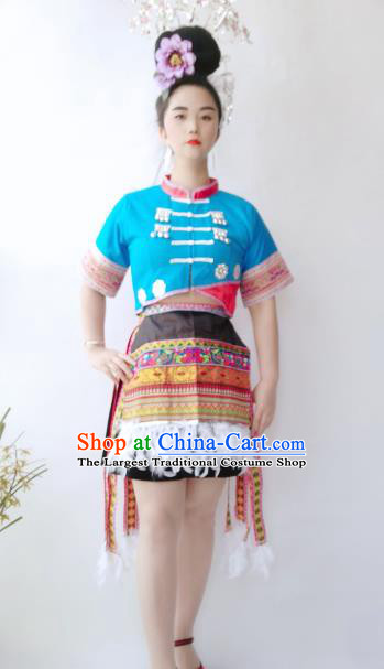 Chinese Guizhou Hmong Ethnic Stage Performance Costumes Traditional Miao National Minority Woman Pheasant Dance Clothing