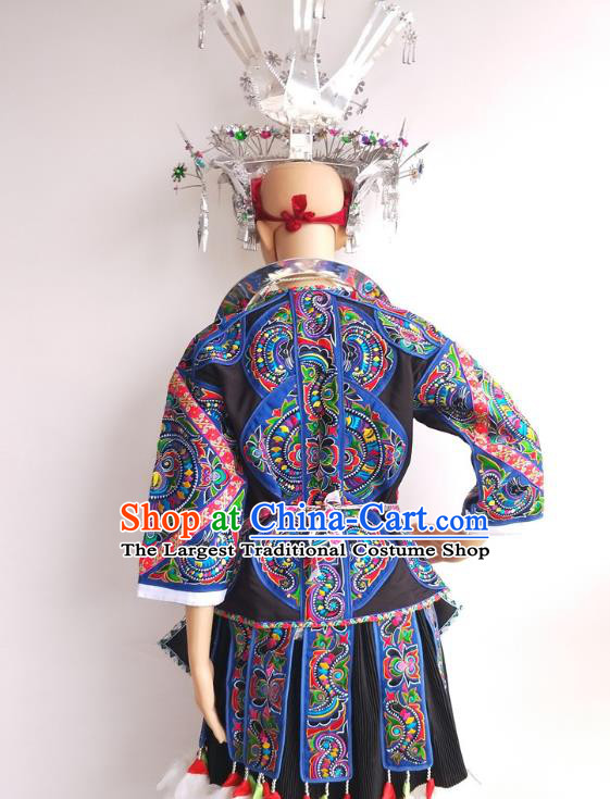Chinese Guizhou Ethnic Folk Dance Costumes Traditional Miao National Woman Hundred Birds Clothing