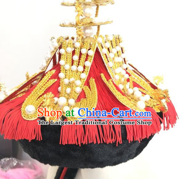 China Traditional Qing Dynasty Empress Hat Handmade Ancient Imperial Queen Phoenix Coronet Headwear