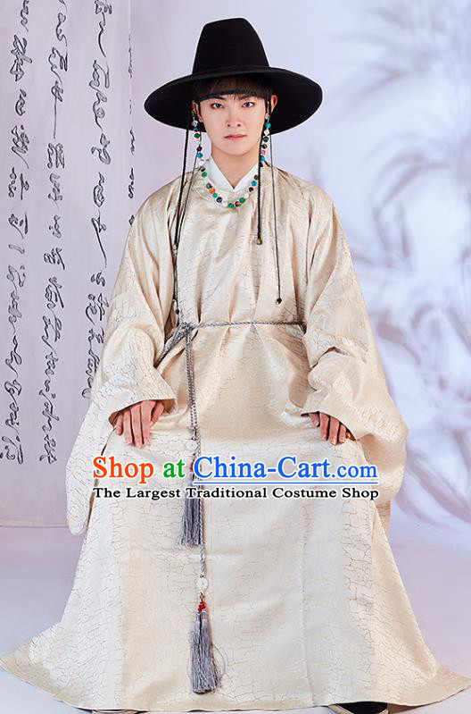 Traditional China Ming Dynasty Swordsman Historical Costumes Ancient Hanfu Priest Frock Clothing