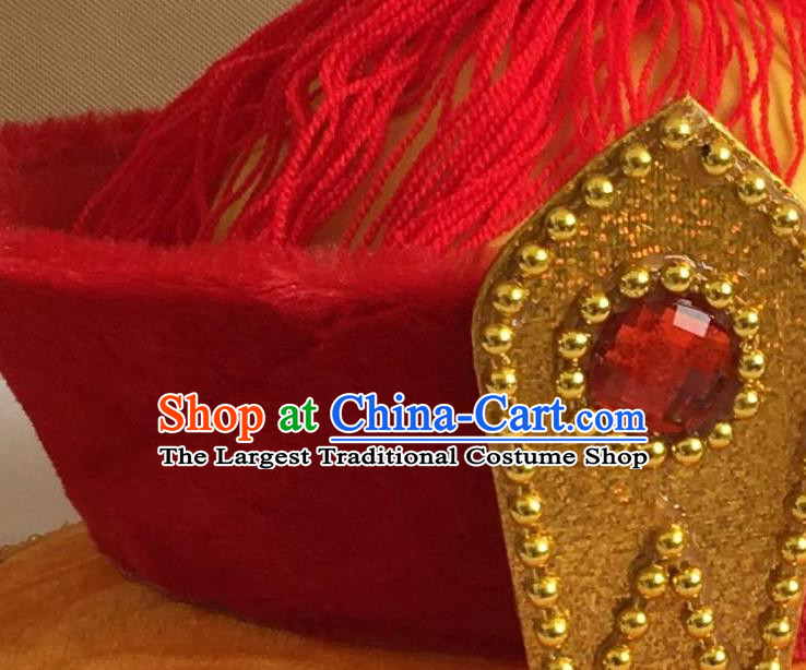 Chinese Ancient Qing Dynasty Emperor Headwear Peking Opera King Hat