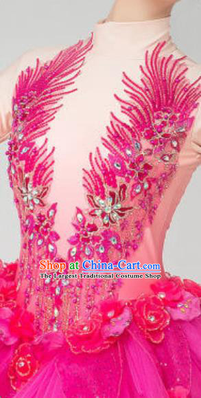 China Opening Dance Rosy Veil Dress Spring Festival Gala Flowers Fairy Dance Costume