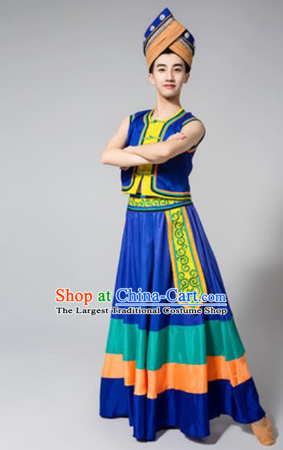 Chinese Zhuang Nationality Dance Costumes Ethnic Clothing Minority Stage Performance Garment for Men