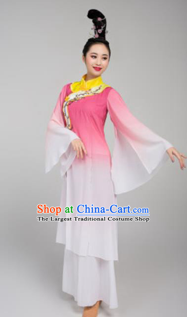 China Stage Performance Clothing Classical Dance Costume Traditional Fan Dance Pink Dress Outfits