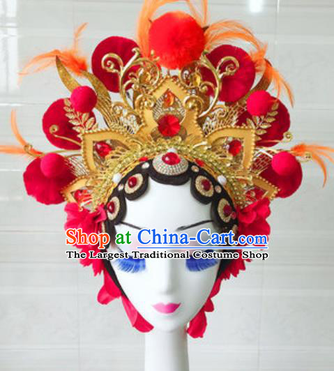 China Handmade Classical Dance Stage Performance Hat Traditional Beijing Opera Actress Headdress