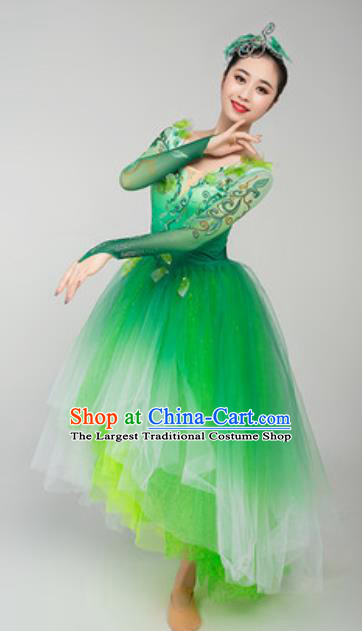 China Spring Festival Gala Opening Dance Costume Modern Dance Stage Performance Green Veil Dress