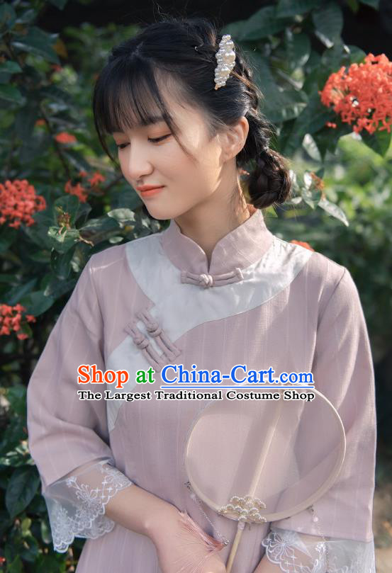 Chinese National Slant Opening Qipao Dress Traditional Clothing Young Lady Cheongsam