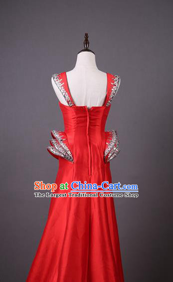 Top Grade Catwalks Stage Show Costume Compere Red Full Dress