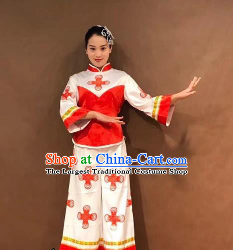 China Folk Dance Yangko Dance Costume Fan Dance Stage Performance Outfits Clothing