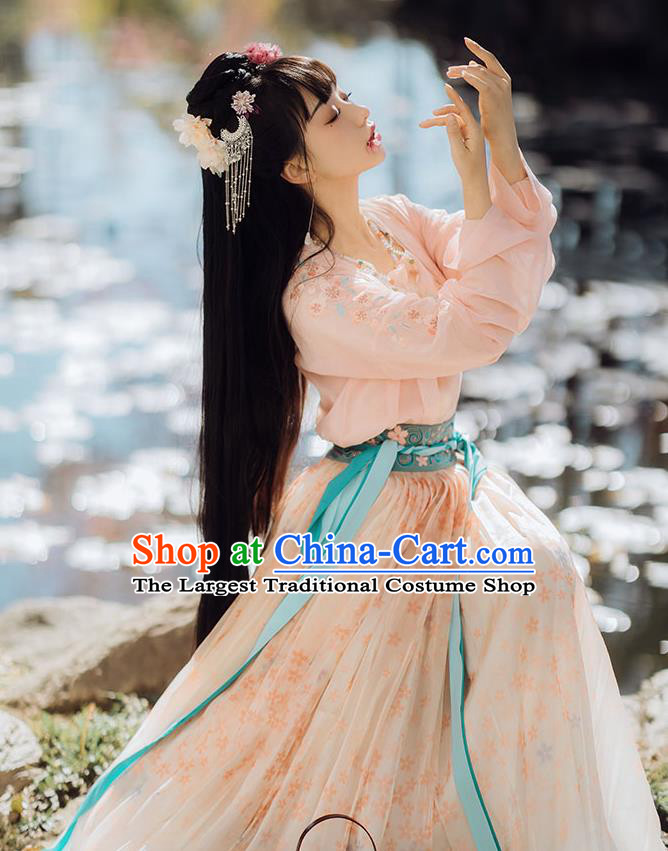 China Traditional Song Dynasty Palace Princess Embroidered Costumes Ancient Court Infanta Historical Clothing