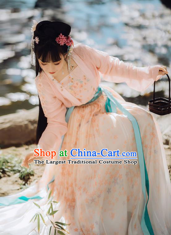 China Traditional Song Dynasty Palace Princess Embroidered Costumes Ancient Court Infanta Historical Clothing