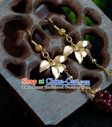 China Traditional Cheongsam Garnet Grape Ear Accessories Handmade Earrings Jewelry