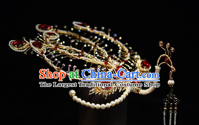 Chinese Ancient Princess Hair Stick Handmade Hair Accessories Traditional Ming Dynasty Noble Woman Phoenix Hairpin
