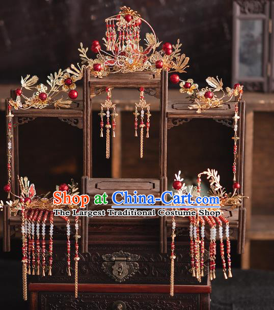 Chinese Classical Xiuhe Suit Plum Blossom Hair Crown Traditional Wedding Hair Accessories Bride Phoenix Coronet