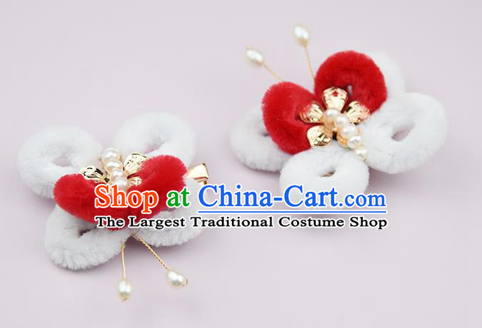 Chinese Traditional Hanfu Velvet Butterfly Hair Claw Handmade Hair Accessories