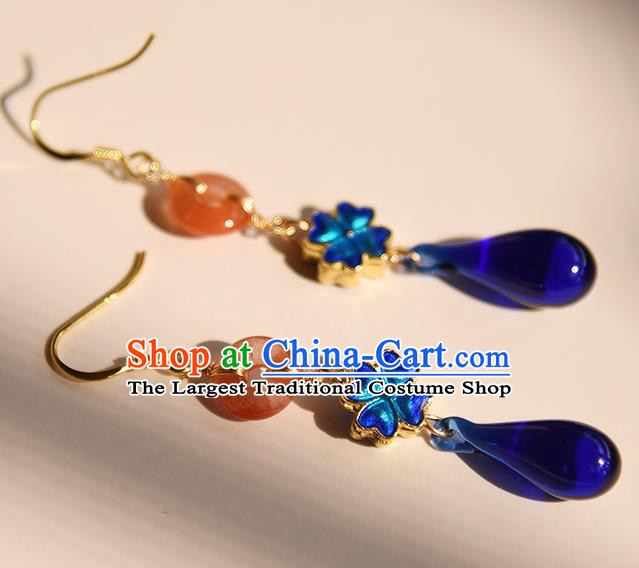 China Handmade Peace Buckle Earrings Jewelry Traditional Cheongsam Cloisonne Ear Accessories