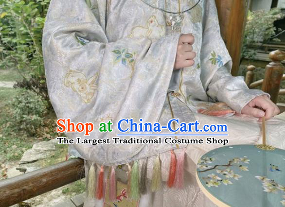 China Ancient Patrician Woman Embroidered Hanfu Clothing Traditional Ming Dynasty Court Historical Costumes Complete Set