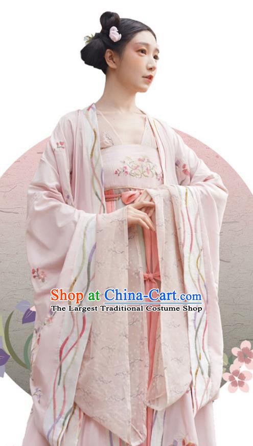 China Ancient Royal Princess Hanfu Dress Traditional Tang Dynasty Embroidered Historical Clothing Complete Set
