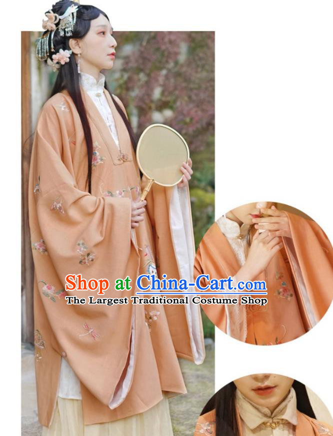 China Ancient Palace Princess Embroidered Hanfu Dress Apparels Traditional Ming Dynasty Noble Woman Historical Clothing
