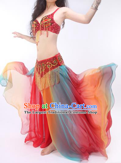 Traditional India Raks Sharki Belly Dance Outfits Asian Indian Oriental Dance Performance Red Clothing