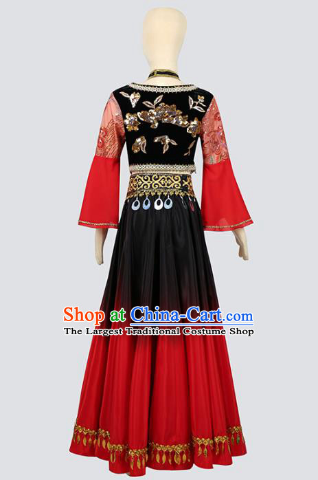 China Traditional Xinjiang Ethnic Stage Performance Clothing Uygur Nationality Folk Dance Costumes
