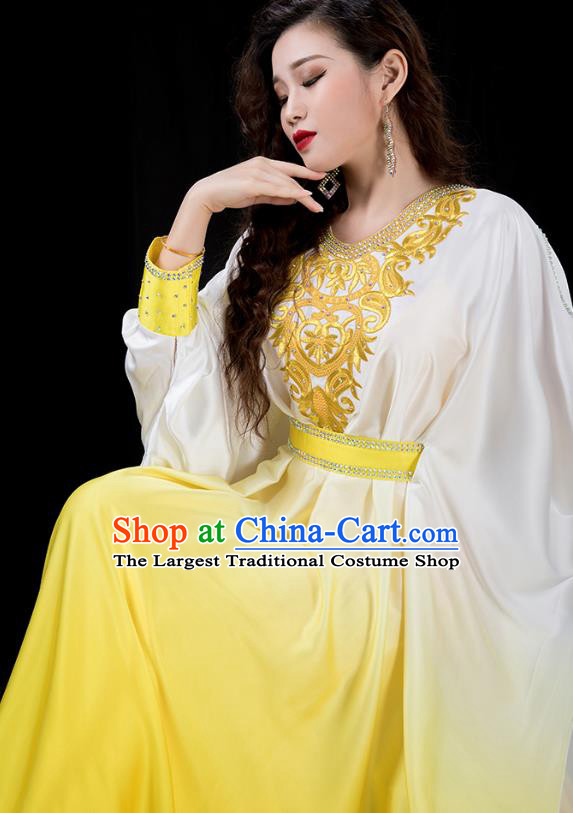 Indian Belly Dance Performance Yellow Dress Traditional Asian Oriental Dance Khaliji Costumes