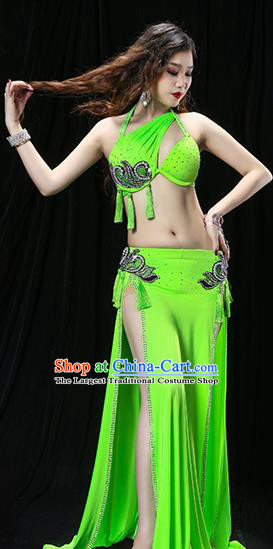 Traditional Asian Raks Sharki Oriental Dance Costumes Indian Belly Dance Stage Performance Green Uniforms
