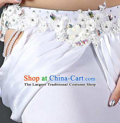 Asian Oriental Dance Bra and Fishtail Skirt Clothing Traditional Indian Belly Dance Sexy White Outfits