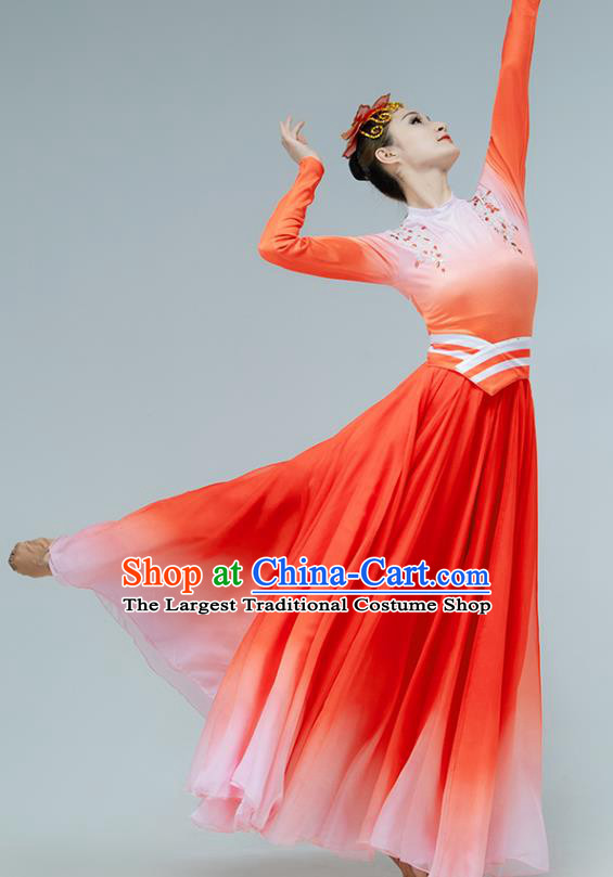 Chinese Classical Dance Stage Performance Clothing Opening Dance Red Dress