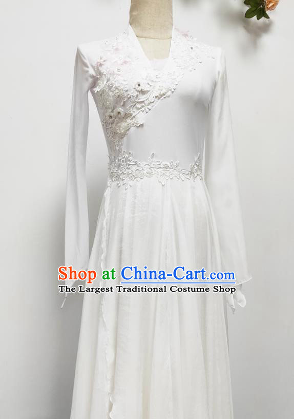 Chinese Classical Dance Performance White Dress Group Dance Beauty Dance Clothing