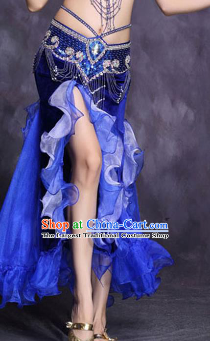 Asian India Oriental Dance Raks Sharki Costume Top Indian Belly Dance Royalblue Sexy Skirt