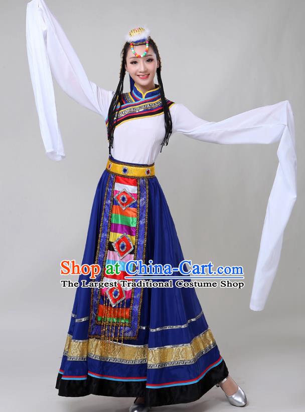 Womens Square Dance Costume One-Piece Performance Clothing Tibetan Dance  Skirt